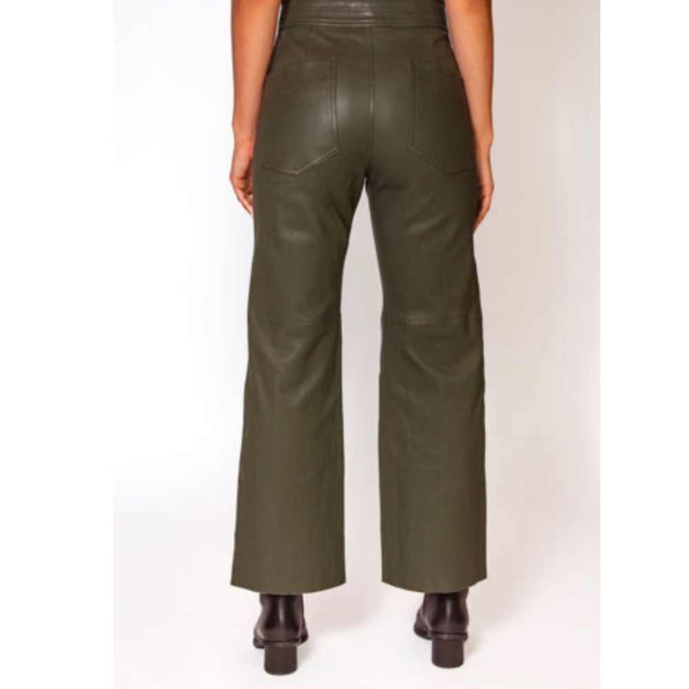 Apiece Apart Monterey Leather Pant in olive - Picture 2 of 6